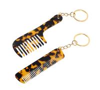 VALICLUD 2pezzi Portachiavi Pettine Capelli in Acetato Design Leopardato Mini Con Denti Larghi Per Acconciature Compatto e Tascabile Per Donne in Movimento