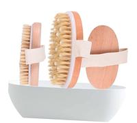 VALICLUD 2pezzi Spazzola Per Doccia Setole Di Perline e Tronco Massaggiante Per Uso Domestico Esfoliante Per Corpo Rimuove Cellule Morte e Sporco Colore Cioccolato