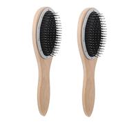 VALICLUD 2pezzi Spazzola Piatta Per Capelli Setole in Filo Di Accaiaio Inox Manico in Legno Districante Per Capelli Bagnati e Asciutti Per Donne Uomini e Ragazza