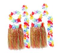 VALICLUD 2sets Gonna Hula Hawaiana Set Ghirlande Hawaiane Collana Tropicale Braccialetti e Fascia per Decorazioni per Feste Luau