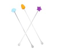 VALICLUD 3 pezzi Bacchette per Mescolare Latte in Polvere con Testa in Silicone Stick Allungati e Leggeri per Bevande Resistente e Facile da Miscelatore Versatile per Polvere e Cocktail