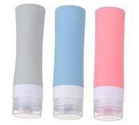 VALICLUD 3 pezzi Bottiglie da Viaggio Ricaricabili in Silicone Contenitori Riutilizzabili per Liquidi Cosmetici e Estratti Naturali Facili da Riempire e Pulire Morbidi e Portatili per