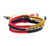 VALICLUD 3 Pezzi Braccialetto di corda colorata con nodo di diamanti intrecciato a mano Braccialetti per le donne polso gioielli a mano da donna Bracciale tessuto a mano filo di