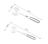 VALICLUD 3 pezzi Colini in Acciaio con Manico in Silicone Resistente e Antiruggine Diametri per Hot Pot e Filtraggio Olio Caldo