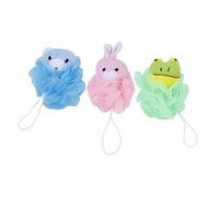 VALICLUD 3 Pezzi Fiore del bagno dei cartoni animati bolla lavaggio Luffa BAGNO esfoliante kidle doccia palla da bagno dei cartoni animati ragazzo adorabile palla scrubber