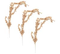 Valiclud 3 Pezzi Rametti Decorativi Dorati Natale Bacche Artificiali Per Albero Di Natale Rametti Per Decorazioni Natalizie Ornamenti Per Ghirlande E Bouquet Feste