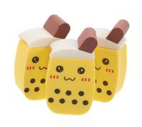 VALICLUD 3 Pezzi Soffio in tazza di tè al latte sbuffo in polvere per trucco accessori per il trucco Sfuggio della fondazione cuscino piccolo piumino da cipria pad trucco Poliuretano Giallo