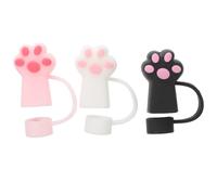 VALICLUD 3 Pezzi Tappi di Cannuccia in Silicone Riutilizzabili da 12mm Forma Artiglio di Orso, Coperture Leggere e Sigillanti per Estremità di Paglia, per Cannucce di Tè al Latte e Succhi