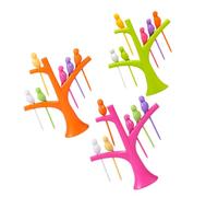 VALICLUD 3 Set Forchettine da Frutta a Forma di Albero Supporto, Perfette per Party e Decorazioni per Dolci, Design Cartoon Divertente
