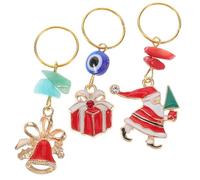 VALICLUD 3pezzi Accessori Natalizi Per Con Dreadlock Anelli Per Lega Di Smalto Decorazioni Festive Con Babbo Natale Campanelle e Scatole Per Creazioni Di Gioielli e Charm Di Natale
