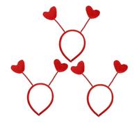 VALICLUD 3pezzi Fascia per Capelli Forma di Cuore in Rosso Cercchietto per Capelli Due Molle in Metallo per Ragazze e Donne Adatti per Uso Quotidiano Feste Private e Uscite