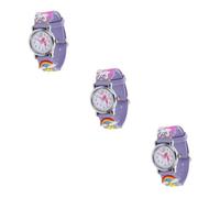 VALICLUD 3pezzi Orologio Da Polso Per Ragazzo Ragazza Silicone Decorativo Con Motivo Unicorno Orologio Meccanico Adorabile Per Ragazze e Ragazzi Per La Scuola e Regali Di Compleanno