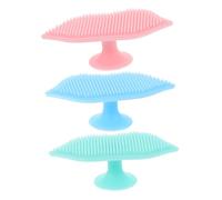 VALICLUD 3pezzi Spazzola Esfoliante Per Labbra in Silicone Scrubber Per Spazzole Multiple Per Pulizia Profonda Ventosa Design Portatile Adatto Tutti i Tipi