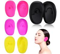 VALICLUD 4 paia Coperte Auricolari in Silicone per Tinture e Acconciature Protettori Impermeabili per Orecchie per Bagno Tinta Maschere Facciali Confezione Colore Colore
