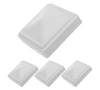 VALICLUD 4 Pezzi Cappelli per Pali per Recinzioni in Ferro Coperture Decorative per Pali Quadrati 100mm Bianco per Recinzioni e Cancelli e Scuole