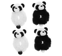 VALICLUD 4 pezzi Elastici per Capelli Donna in Peluche Morbido Panda Carino Accessori per Acconciature Dolci e Protettivi per Tutti i Tipi di Capelli e Regali Festivi