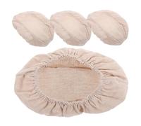 VALICLUD 4 pezzi Fodere in Cotone Lino per Cestini di Lievitazione Pane a Forma Ellittica Traspirante e Lavabile per Fermentazione Impasto Rivestimento per Strumenti Preparazione Dolci