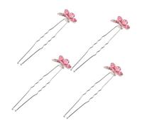 VALICLUD 4 Pezzi Gioielli a Forcina Di Fiori Da Sposa Matrimoni Barrette Bene Nuziale Nozze Farfalla Marina Forma Giglio Gioiello Progetto Per Strass Rosa