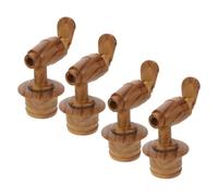 VALICLUD 4 Pezzi Rubinetto in Legno per Botte di Vino e Caraffe, Sostituzione Resistente Filettatura 2.8cm, Design Rustico Vintage per Uso Interno ed Esterno