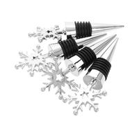 VALICLUD 4 pezzi Tappi per Bottiglie Vino Forma Fiocco Acciaio Inossidabile Set da Accessorio Decorativo per Feste e Natale Riutilizzabili e Resistente Idea per Amanti Del Vino