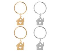 VALICLUD 4 Portachiavi Con Ciondolo A Forma Di Casetta Casa Carina Con Ciondolo A Forma Di Chiave Cuore Portachiavi In Da Appendere Per Uomini E Donne Coppie