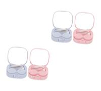 VALICLUD 4 Set custodia per lenti a contatto Astuccio portatile custodia per gli occhiali custodia dei contatti resistente all'usura portacontatti resistente all'usura occhio plastica