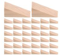 VALICLUD 40 Pezzi Fermaporta in Legno a Forma Triangolare Design a Righe Oblique, Supporto Stabile e Resistenza Migliorata per Casa e Ufficio, Beige 6x2x3 Cm