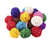 VALICLUD 40 Pezzi Sfere Decorative in Rattan 3cm Colorate per Aromaterapia e Riempitivi Vaso Lavorazione Artigianale Fine per Decorazioni Casa e Cerimonie Colore Casuale