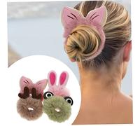 VALICLUD 4pezzi Elastici Per Capelli Morbidi Accessori Cartoon Fuzzy Scrunchies Carini Per Ragazze Fermacoda Soffici e Resistenti Per Capelli Medi e Spessi Per Uso Quotidiano e Feste