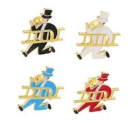 VALICLUD 4pezzi Spille Smalto Piccoli Uomini Movimento Sulle Scale Brooch Creativi Per Giacche e Maglioni Accessori Eleganti Per Abbigliamento e Decorazioni Per Feste