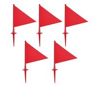 VALICLUD 5 Bandierine da Cortile Rosse in Plastica Abs per Marcatura Confini Proprietà, Picchetti per Bandiere da Terra Resistenti alle Intemperie, Segnalazione Giardino e