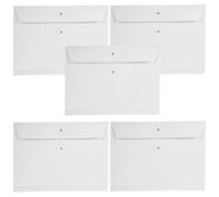 VALICLUD 5 Cartelle Portadocumenti Bottone a Cordino, Sacchetti Impermeabili per Documenti A4 in Carta Kraft, Cartelle Scolastiche Leggere e Resistenti per Ufficio e Scuola, Borsa Porta