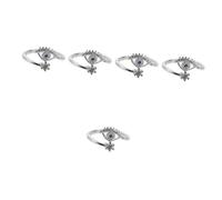 VALICLUD 5 Pezzi Anello dell'occhio del demone costume dito fascino anello intelligente carillon argento le donne suonano anelli estetici anello malocchio imitazione trapano Silver