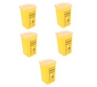 VALICLUD 5 Pezzi Barile Di Rifiuti Sanitari Ago Tagliente Smaltimento Degli Aghi Per Aghi Giallo Pp