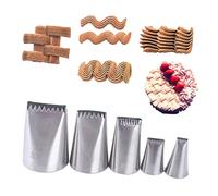 VALICLUD 5 pezzi Beccucci in Acciaio per Decorazione Torte Ugelli per Crema e Strumenti Resistenti per Cupcake Biscotti e Fondente Adatti Principianti e Professionisti