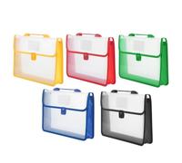 VALICLUD 5 Pezzi Borsa Porta Documenti A4 in Pp Resistente Chiusura a Fibbie, Organizzatore Cartelle Anti-umidità, Leggera e Capiente per Ufficio e Business Uomo Donna