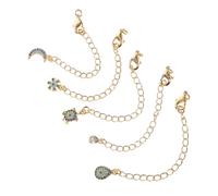 VALICLUD 5 Pezzi Catene Estensione Gioielli Oro Laminato con Zirconi Estensori Regolabili per Collane Catenine Fai da Te Chiusura Moschettone Robusta e Antiossidante