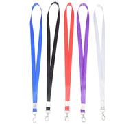VALICLUD 5 Pezzi Cordino Porta Badge da Collo Leggero e Resistente per Tessere Scolastiche e Carte di Lavoro, Porta Badge Identificativo Lanyard Multi-colore per Studenti, Dipendenti