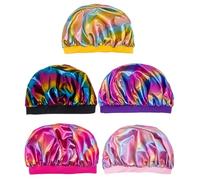 VALICLUD 5 Pezzi Cuffie Doccia Elastiche per Adulti Morbide e Impermeabili per Durante Bagno o Design e Facile Usare Multifunzionali e Portatili