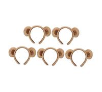 VALICLUD 5 Pezzi fascia dell'orecchio dell'orso copricapo per fasce per animali per adulti fascia per la testa dell'orso decorazione di costumi di animali tessuto Marrone