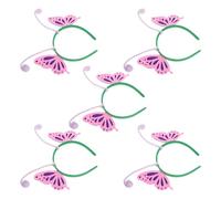 VALICLUD 5 Pezzi Fascia per Chioma a Forma di Antenna Farfalla in Feltro e Plastica Rosa, Accessorio Versatile per Feste di Costume e Festival, Comoda da Indossare