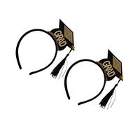 VALICLUD 5 Pezzi Mini cappello a fascia scrunchies hair band copricapo con berretto da laurea fascia laureata cerchietto con frangia fascia per la laurea Banda per nappa Black