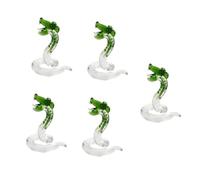 VALICLUD 5 Pezzi Statua in Vetro Verde Decorativa Scultura Animale in Vetro Miniatura da con Base Stabile per Decorazioni Casa e Regali Unici