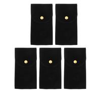 VALICLUD 5pezzi Custodia Da Viaggio in Velluto Per Orologio Singolo Con Bottone Pressione Protezione Morbida Per Riporre Gioielli Portatile Per Viaggi Di Lavoro e Vacanze