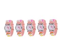 VALICLUD 5pezzi Orologio Da Polso Per Ragazzo Ragazza Silicone Cartone Animato Orologio Unicorno Leggero e Confortevole Per Ragazzi e Ragazze Per Insegnare Leggere
