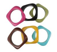 VALICLUD 6 Pezzi Bangle in Acrilico Retro Braccialetti Geometrici Quadrati Larghi e Leggeri per Vintage per Feste e
