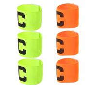 VALICLUD 6 Pezzi Bracciale Leader Calcio Elastico Anti-caduta Distintivo C | Team Giovanile, Arancione e Verde, Poliestere Leggero Regolabile, Adatto ad Allenamento e Outdoor
