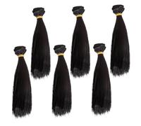 VALICLUD 6 Pezzi Di Della Parrucca Extensions Per i Bambola Bamboli Forniture Fai -da -te Piccole Parrucche Per Bambole Black Filo Ad Alta Temperatura