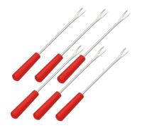 VALICLUD 6 pezzi Forchette in Acciaio Inossidabile per Fonduta e Barbecue Manico Antiscivolo Ergonomico Forchettine Riutilizzabili per Formaggio Frutta e Mais Utensili Portatili per Picnic