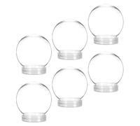 VALICLUD 6 Pezzi Globo di Neve in Plastica Trasparente 270ml con Tappo a Vite, Resistente e Sigillato, per Decorazioni Natalizie e Conservazione di Piccoli Oggetti